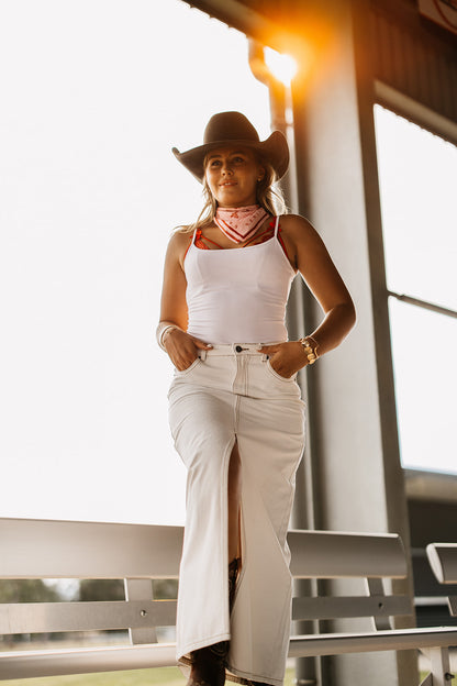 The Jarrah Maxi Denim Skirt