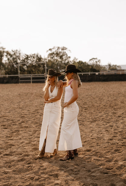 The Jarrah Maxi Denim Skirt