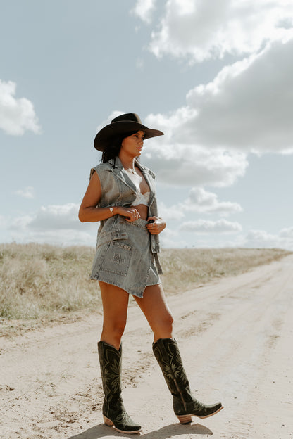 The Saltbush Denim Wrap Skirt