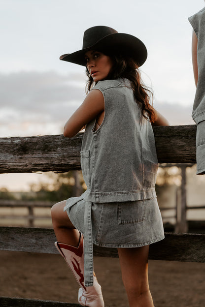 The Saltbush Denim Wrap Skirt